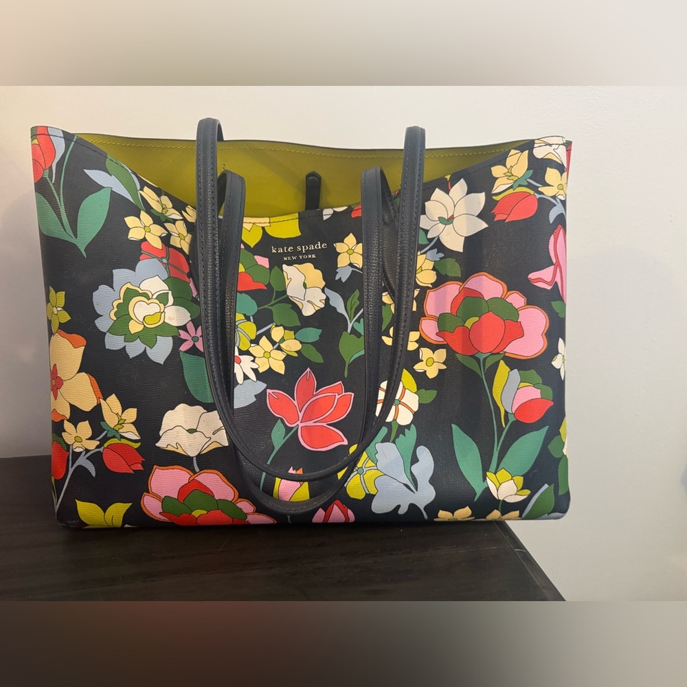 Kate Spade Black Floral Tote Bag